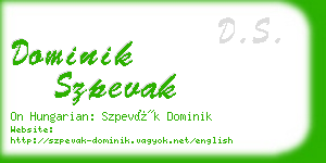 dominik szpevak business card